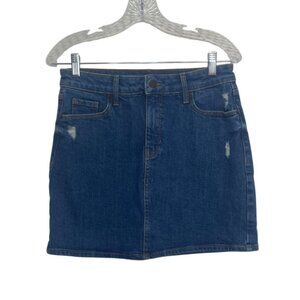 Old Navy Womens Distressed Denim Mini Skirt Womens Size 4 Blue Stretch Casual